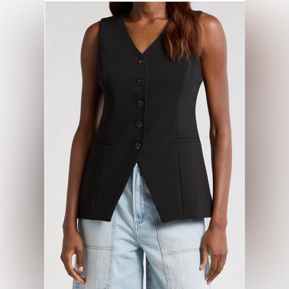 NWT Pistola Lila Black Button-Down Vest Top - Picture 4 of 15